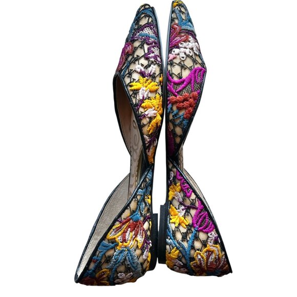 Sam Edelman Rodney Womens 6.5M Floral Embroidered Pointed Toe Flats D'Orsay Lace - Picture 7 of 12